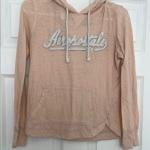 Aeropostale Tan Long Sleeve Hoodie Relaxed Fit